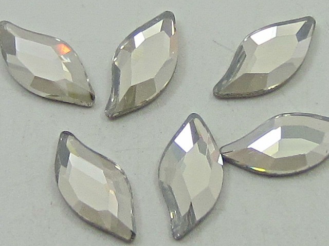 12 pcs. 10x5mm  DIAMOND LEAF CRYSTAL FLATBACK European Rhinestones